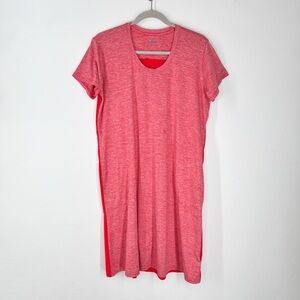 Columbia Short Sleeve T-Shirt Dress Red Space Dye & Red Pockets Women’s Medium